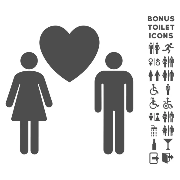 Liefde personen platte Vector Icon en Bonus — Stockvector
