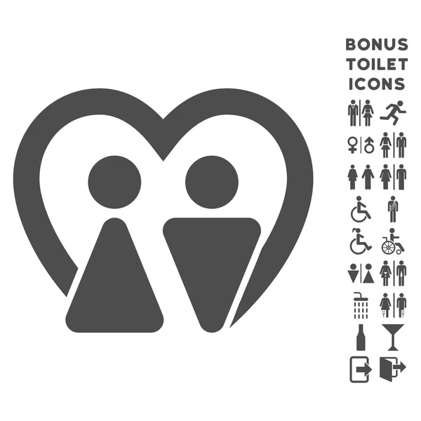 Huwelijk platte Vector Icon en Bonus — Stockvector