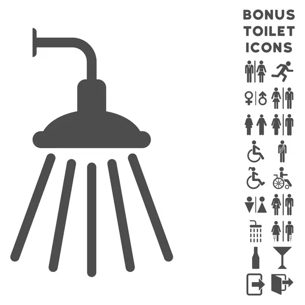 Shower Flat Vector Icon and Bonus — Stock Vector