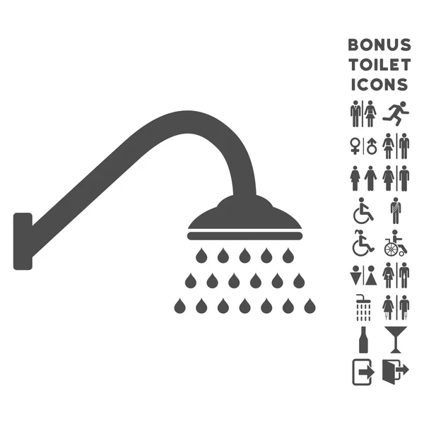 Shower Flat Vector Icon and Bonus — Stock Vector