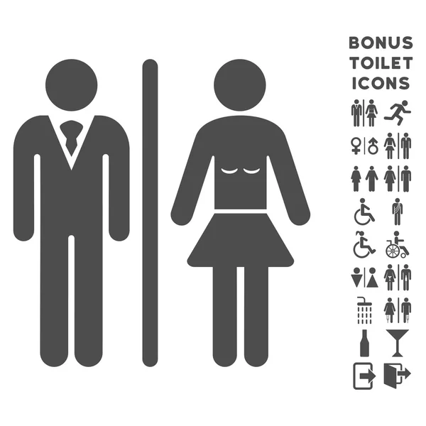 Ikon Vektor Datar Toilet dan Bonus - Stok Vektor