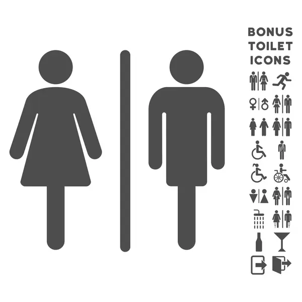 WC Persons Flat Vector Icon and Bonus — Stock Vector