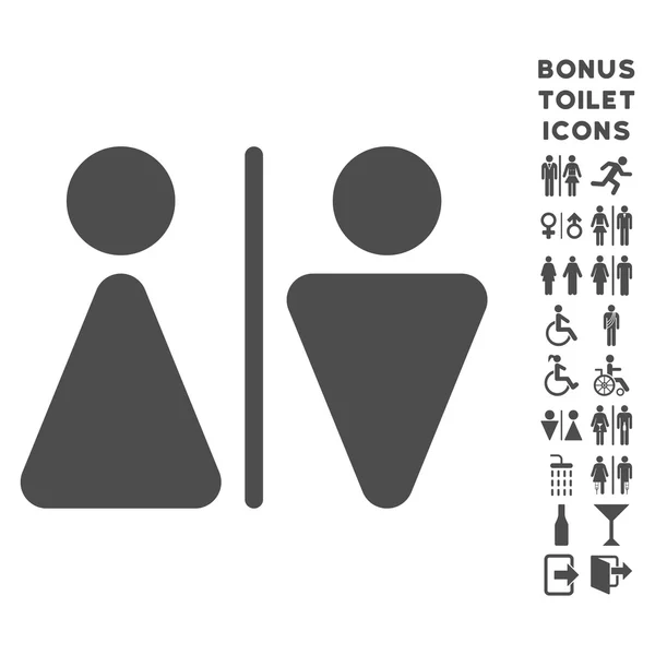 WC personer platt vektor symbol och Bonus — Stock vektor