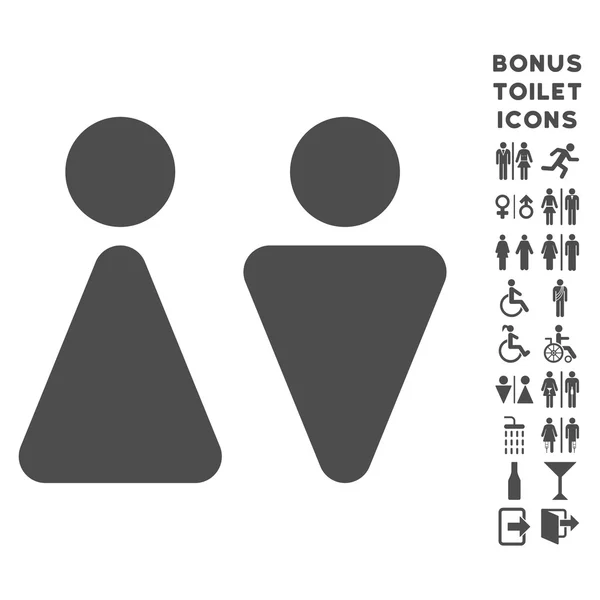 WC osób płaski wektor ikona i Bonus — Wektor stockowy