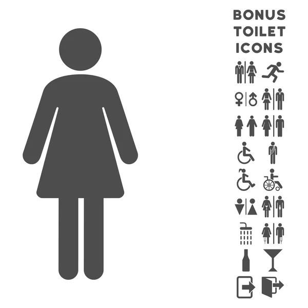 Kobieta płaskie wektor ikona i Bonus — Wektor stockowy