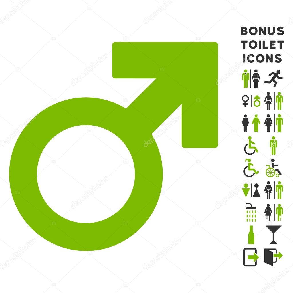 Male Symbol Flat Vector Icon and Bonus