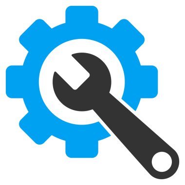 Düz vites ve İngiliz anahtarı simgesi