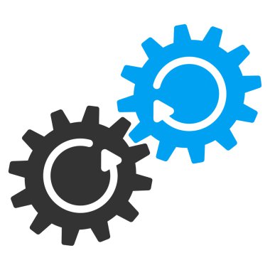 Dişli mekanizması döndürme düz simgesi