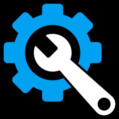 Düz vites ve İngiliz anahtarı simgesi