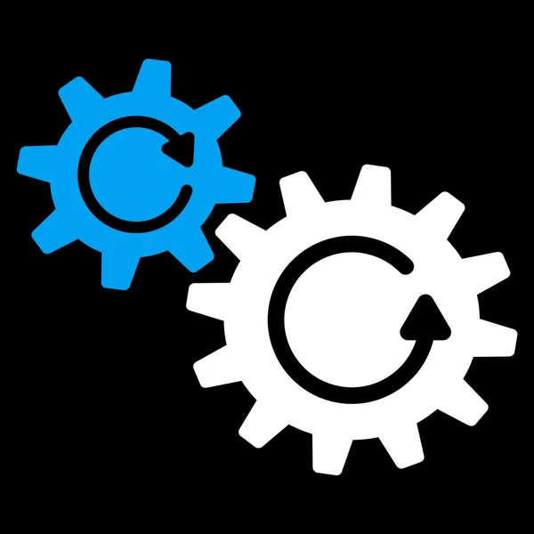 Cogs Rotación Icono plano — Vector de stock