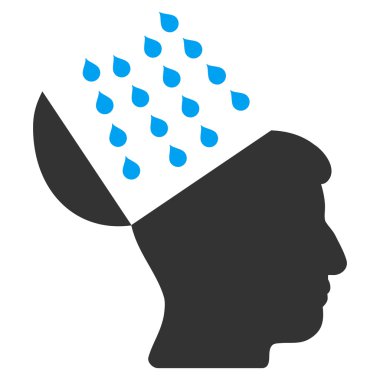 Beyin duş düz simgesi