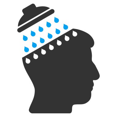 Beyin duş düz simgesi