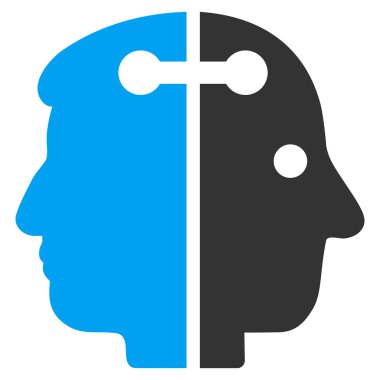 Çift kafa bağlantı düz simgesi