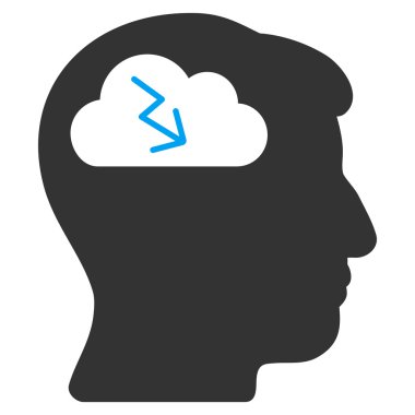 beyin fırtınası düz simgesi