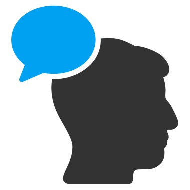 Kişi fikir düz simgesi