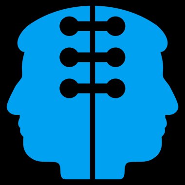 Çift kafa arabirimi düz simgesi