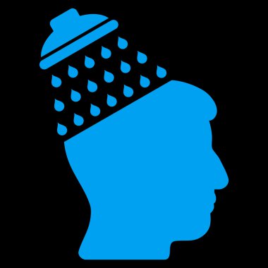 Beyin duş düz simgesi