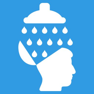 Açık beyin duş düz simgesi