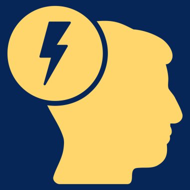 Beyin elektrik düz simgesi