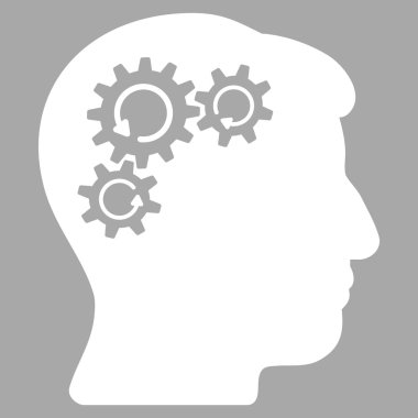 Zihin dişli döndürme düz simgesi