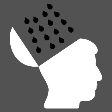 Beyin duş düz simgesi