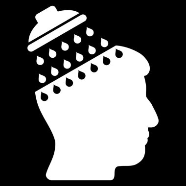 Beyin duş düz simgesi