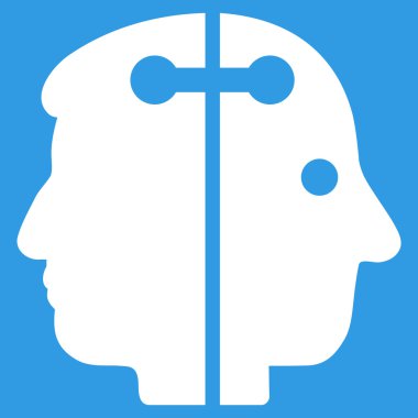 Çift kafa bağlantı düz simgesi