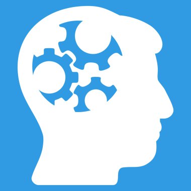 Zihin vites düz simgesi