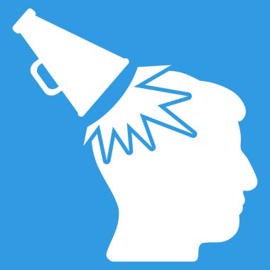 Megafon etkisi kafa düz simgesi