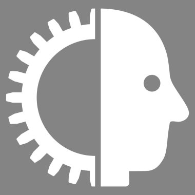 Cyborg kafa düz simgesi