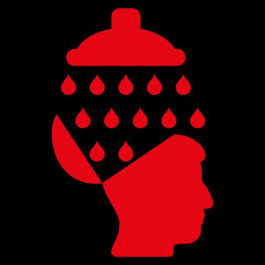 Açık beyin duş düz simgesi