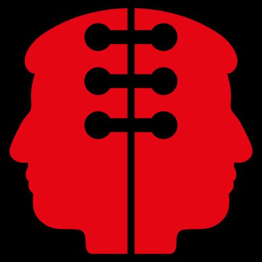 Çift kafa arabirimi düz simgesi