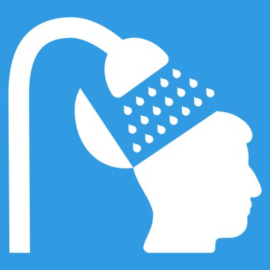 Açık fikirli duş düz simgesi