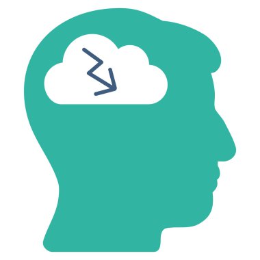 beyin fırtınası düz simgesi