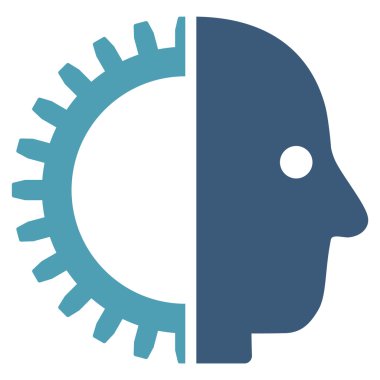 Cyborg kafa düz simgesi