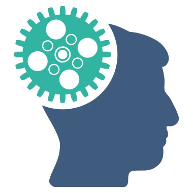 Kafa Gearwheel düz simgesi