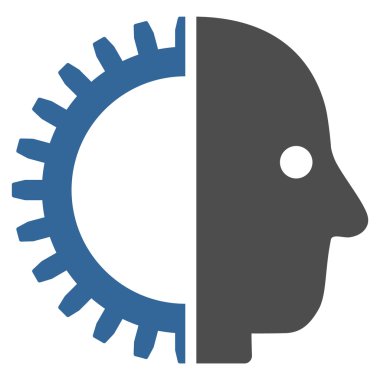 Cyborg kafa düz simgesi