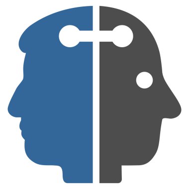 Çift kafa bağlantı düz simgesi