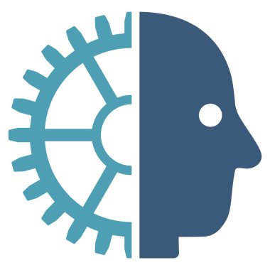 Cyborg kafa düz simgesi