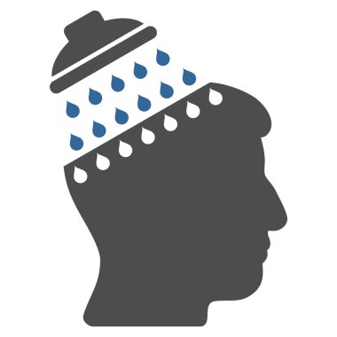 Beyin duş düz simgesi