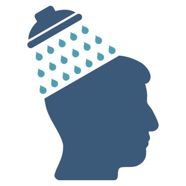 Beyin duş düz simgesi