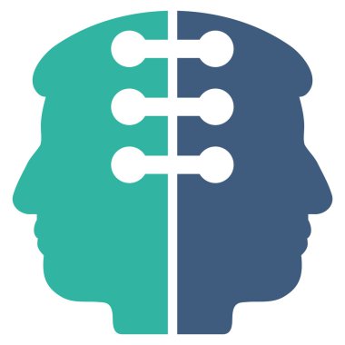 Çift kafa arabirimi düz simgesi