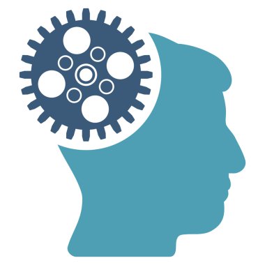 Kafa Gearwheel düz simgesi