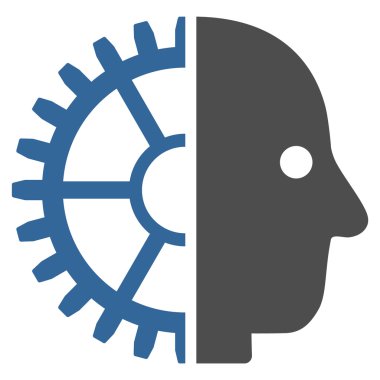 Cyborg kafa düz simgesi