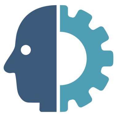 Cyborg kafa düz simgesi