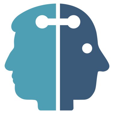 Çift kafa bağlantı düz simgesi