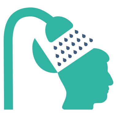 Açık fikirli duş düz simgesi