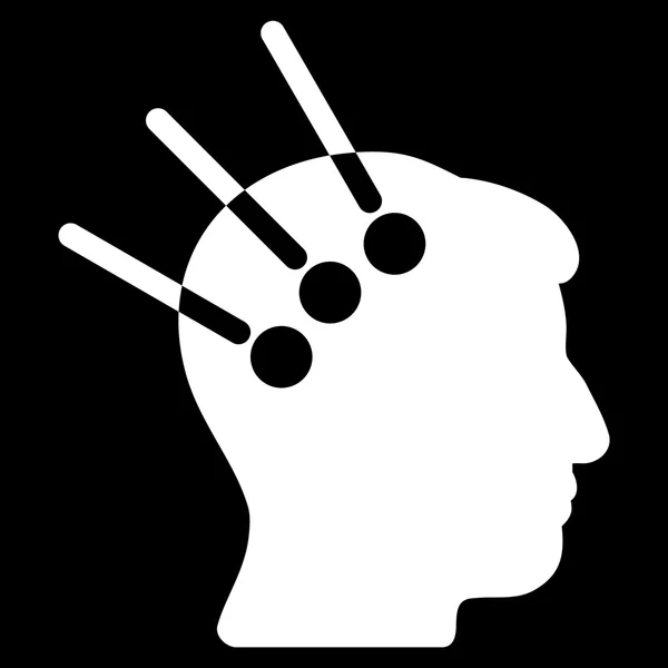 Interfaz neuronal Icono plano — Vector de stock