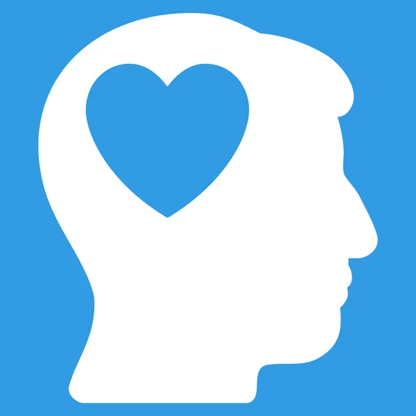 Coração de amor pensar ícone plana —  Vetores de Stock