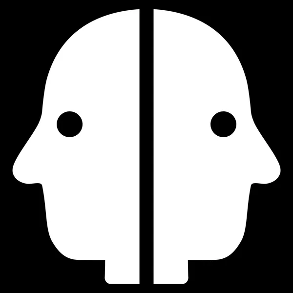 Dvojí tvář plochý ikona — Stockový vektor